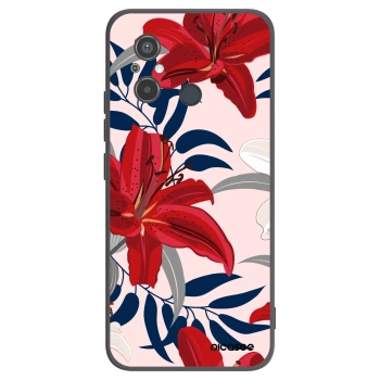 Picasee silikónový čierny obal pre Xiaomi Redmi 12C - Red Lily