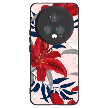 Picasee silikónový čierny obal pre Honor Magic5 Pro - Red Lily