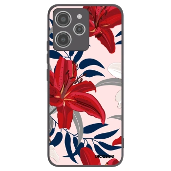 Picasee silikónový čierny obal pre Xiaomi Redmi 12 4G - Red Lily