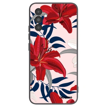 Picasee silikónový čierny obal pre Samsung Galaxy A04s A047F - Red Lily