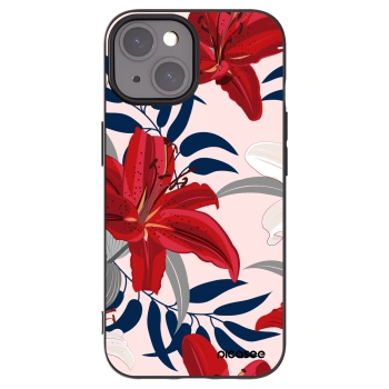 Picasee silikónový čierny obal pre Apple iPhone 15 - Red Lily