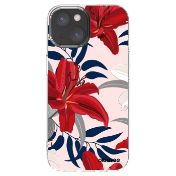 Picasee silikónový prehľadný obal pre Apple iPhone 15 - Red Lily