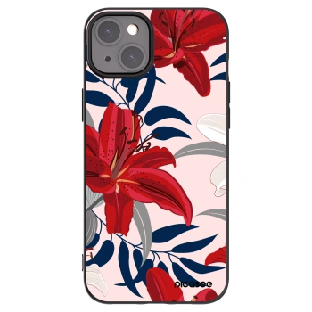 Picasee silikónový čierny obal pre Apple iPhone 15 Plus - Red Lily