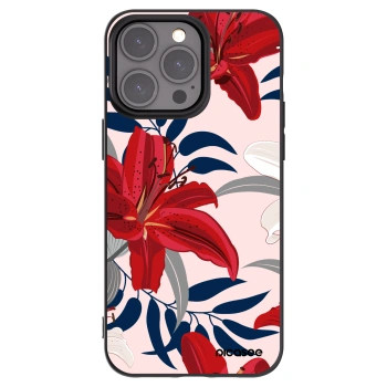 Picasee silikónový čierny obal pre Apple iPhone 15 Pro Max - Red Lily