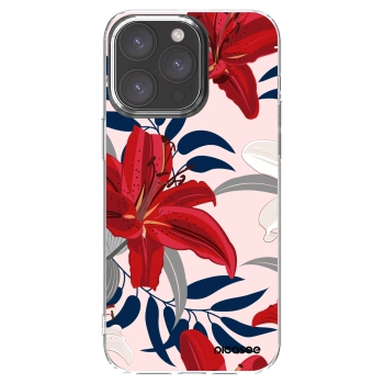 Picasee silikónový prehľadný obal pre Apple iPhone 15 Pro Max - Red Lily