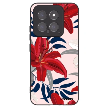 Picasee silikónový čierny obal pre Xiaomi 14 - Red Lily