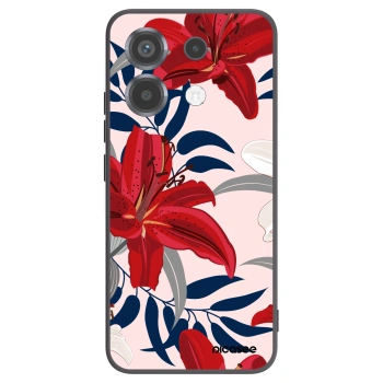 Picasee silikónový čierny obal pre Xiaomi Poco X6 - Red Lily