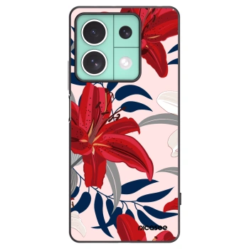 Picasee silikónový čierny obal pre Xiaomi Redmi Note 13 5G - Red Lily