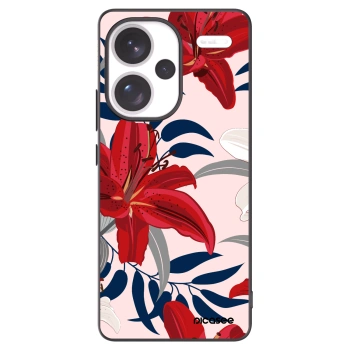 Picasee silikónový čierny obal pre Xiaomi Redmi Note 13 Pro+ 5G - Red Lily