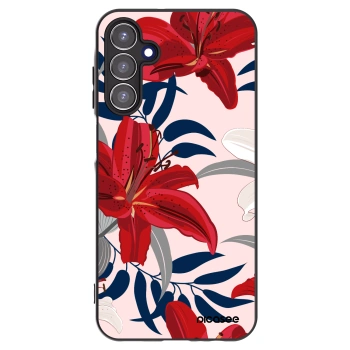 Picasee silikónový čierny obal pre Samsung Galaxy A15 A155F 4G - Red Lily