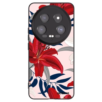 Picasee silikónový čierny obal pre Xiaomi 14 Ultra - Red Lily