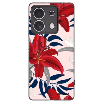 Picasee silikónový čierny obal pre Xiaomi Redmi Note 13 4G - Red Lily