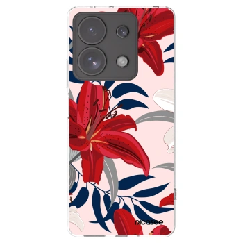 Picasee silikónový prehľadný obal pre Xiaomi Redmi Note 13 Pro 4G - Red Lily