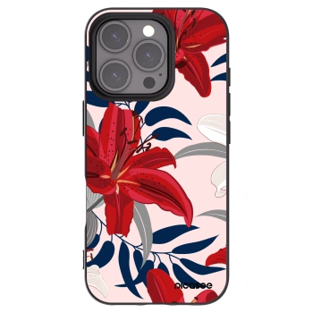 Picasee silikónový čierny obal pre Apple iPhone 16 Pro - Red Lily