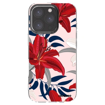 Picasee silikónový prehľadný obal pre Apple iPhone 16 Pro - Red Lily
