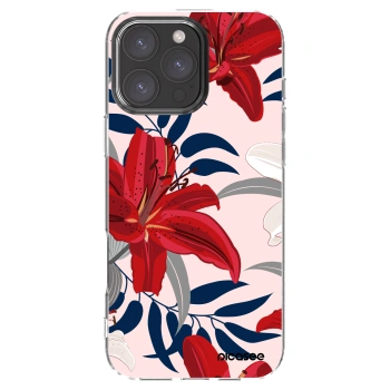 Picasee silikónový prehľadný obal pre Apple iPhone 16 Pro Max - Red Lily
