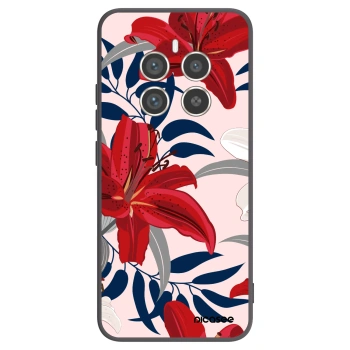 Picasee silikónový čierny obal pre Realme 12 Pro 5G - Red Lily