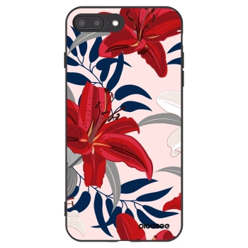 Picasee silikónový čierny obal pre Apple iPhone 7 Plus - Red Lily