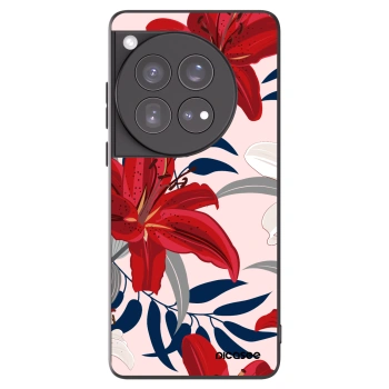 Picasee silikónový čierny obal pre OnePlus 12 5G - Red Lily