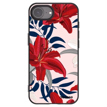 Picasee silikónový čierny obal pre Apple iPhone 16e - Red Lily