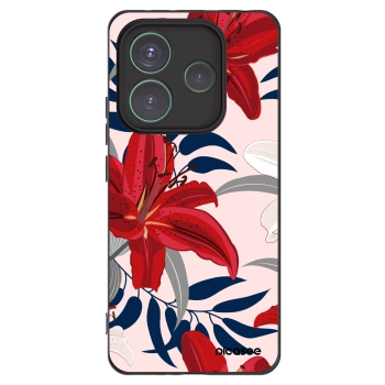 Picasee silikónový čierny obal pre Xiaomi Redmi Note 14 5G - Red Lily