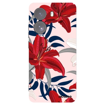 Picasee silikónový čierny obal pre Xiaomi Poco X7 - Red Lily