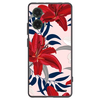 Picasee silikónový čierny obal pre Motorola Moto G35 5G - Red Lily