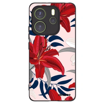 Picasee silikónový čierny obal pre Xiaomi Redmi Note 14 4G - Red Lily