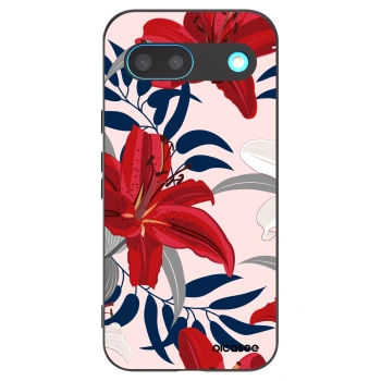 Picasee silikónový čierny obal pre Google Pixel 8 - Red Lily
