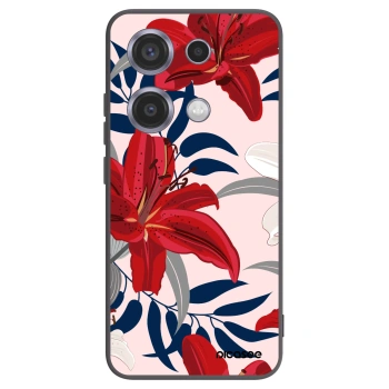 Picasee silikónový čierny obal pre Xiaomi Redmi Note 14S - Red Lily