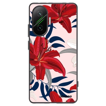 Picasee silikónový čierny obal pre Xiaomi Poco F7 5G - Red Lily