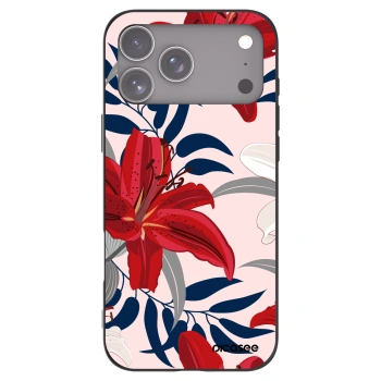 Picasee silikónový čierny obal pre Apple iPhone 17 Pro Max - Red Lily