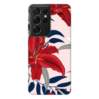 Picasee Fashion Case pre Samsung Galaxy S21 Ultra 5G G998B - Red Lily