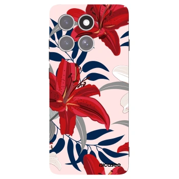 Picasee silikónový čierny obal pre Motorola Edge 60 Pro - Red Lily