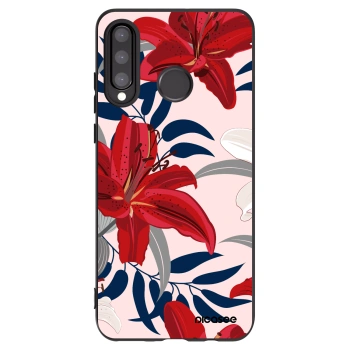 Picasee silikónový čierny obal pre Huawei P30 Lite - Red Lily
