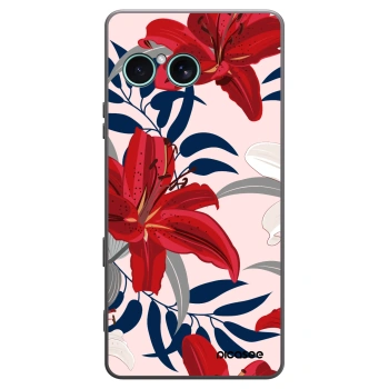 Picasee silikónový čierny obal pre Sony Xperia 10 VII - Red Lily