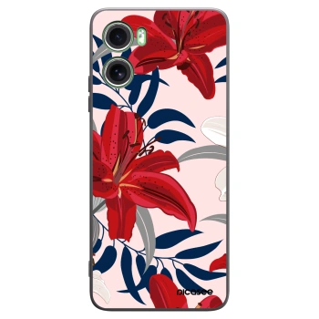 Picasee silikónový čierny obal pre Motorola Moto G06 - Red Lily
