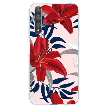 Picasee silikónový prehľadný obal pre Huawei Nova 5T - Red Lily