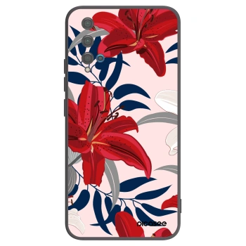 Picasee silikónový čierny obal pre Huawei Nova 5T - Red Lily