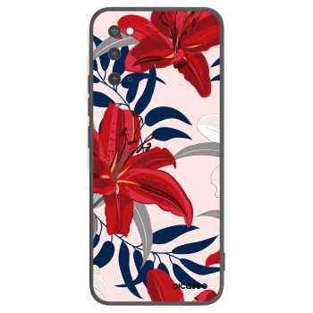 Picasee silikónový čierny obal pre Samsung Galaxy S20 G980F - Red Lily