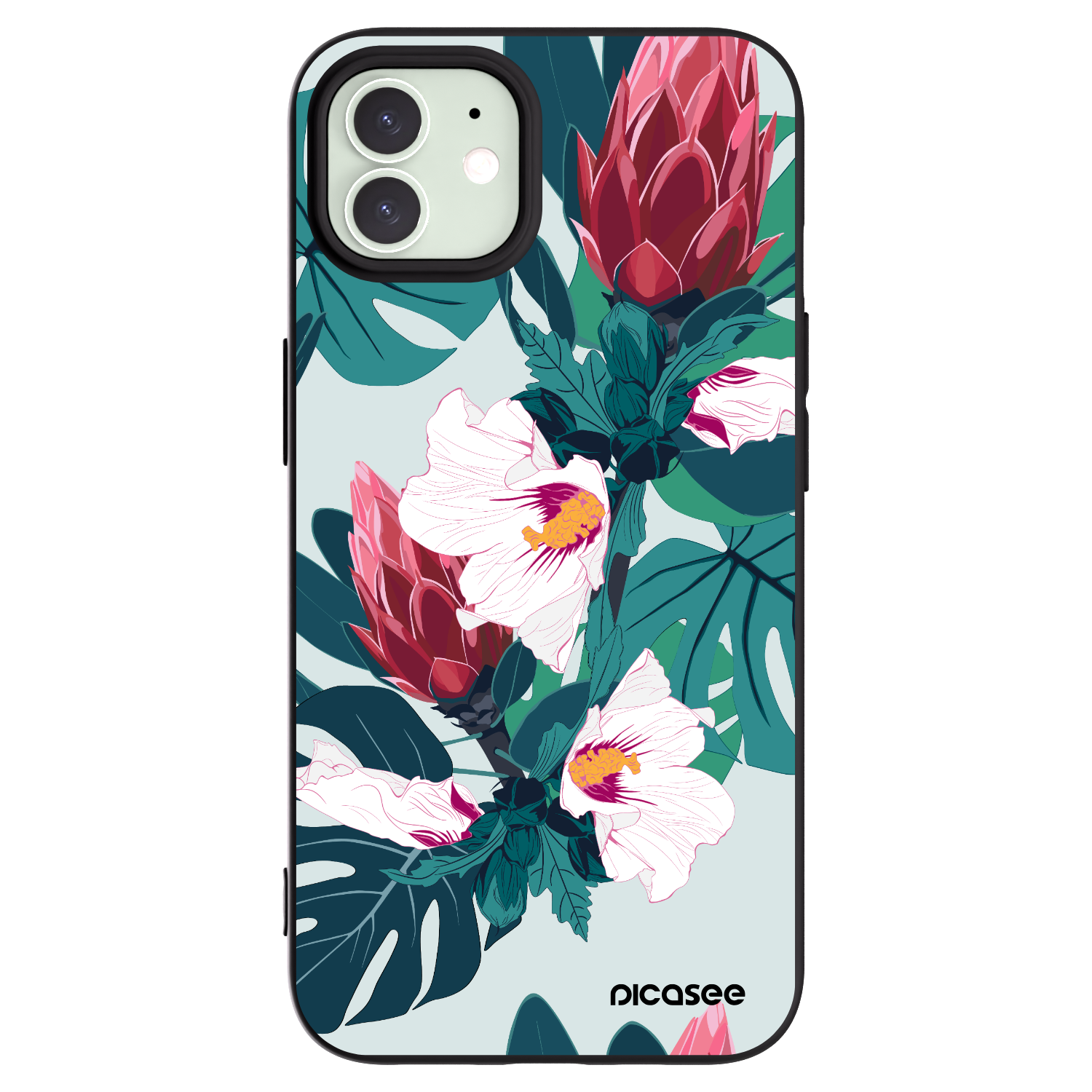 Picasee silikónový čierny obal pre Apple iPhone 12 Pro - Rhododendron