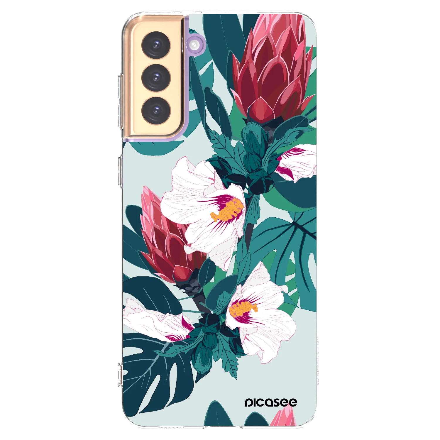 Picasee silikónový prehľadný obal pre Samsung Galaxy S21+ 5G G996F - Rhododendron