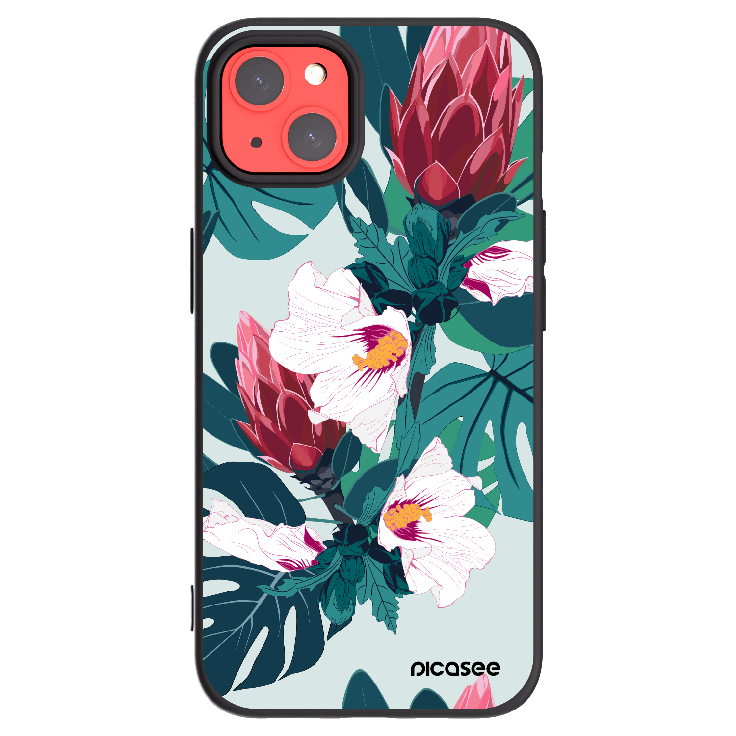 Picasee silikónový čierny obal pre Apple iPhone 13 - Rhododendron