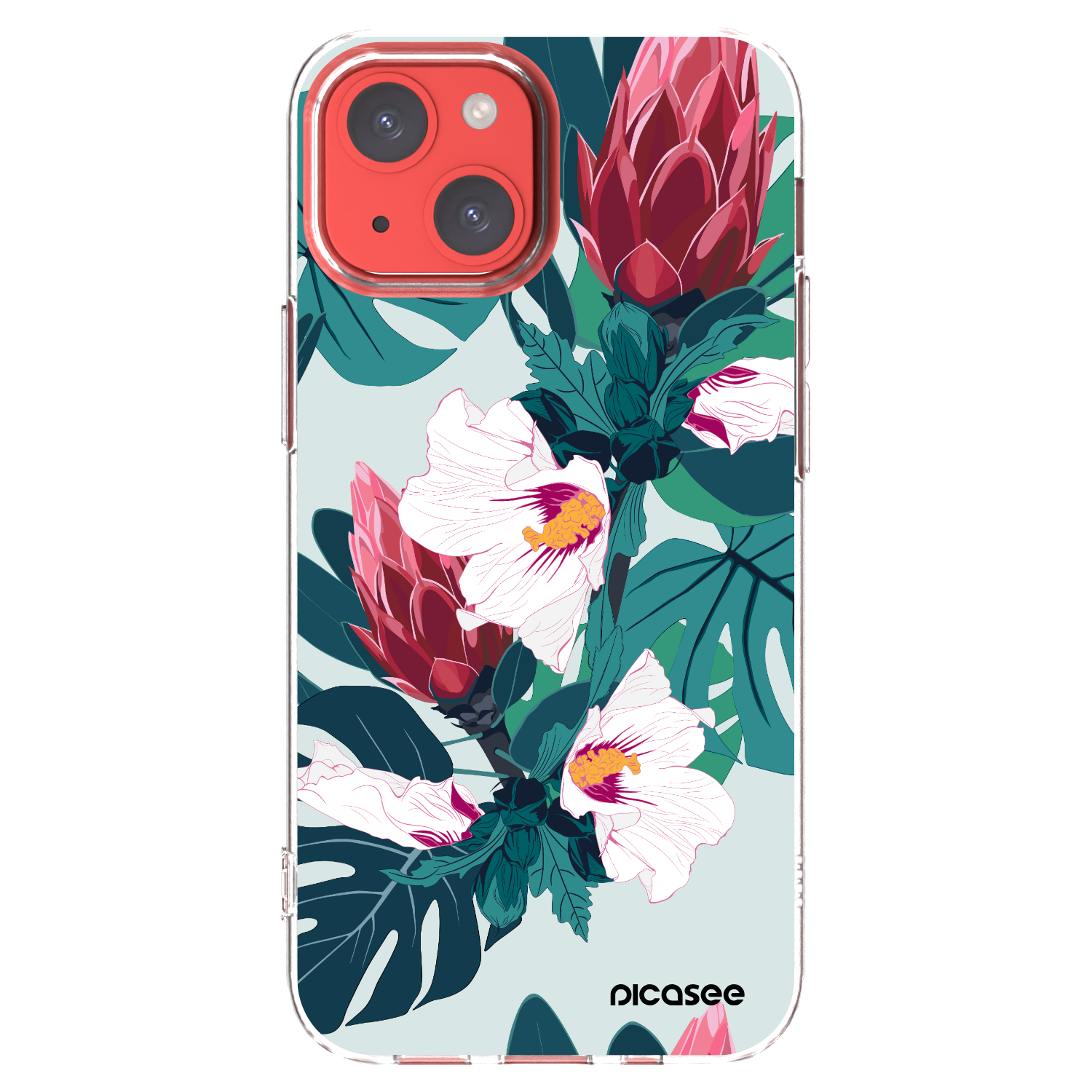 Picasee silikónový prehľadný obal pre Apple iPhone 13 mini - Rhododendron