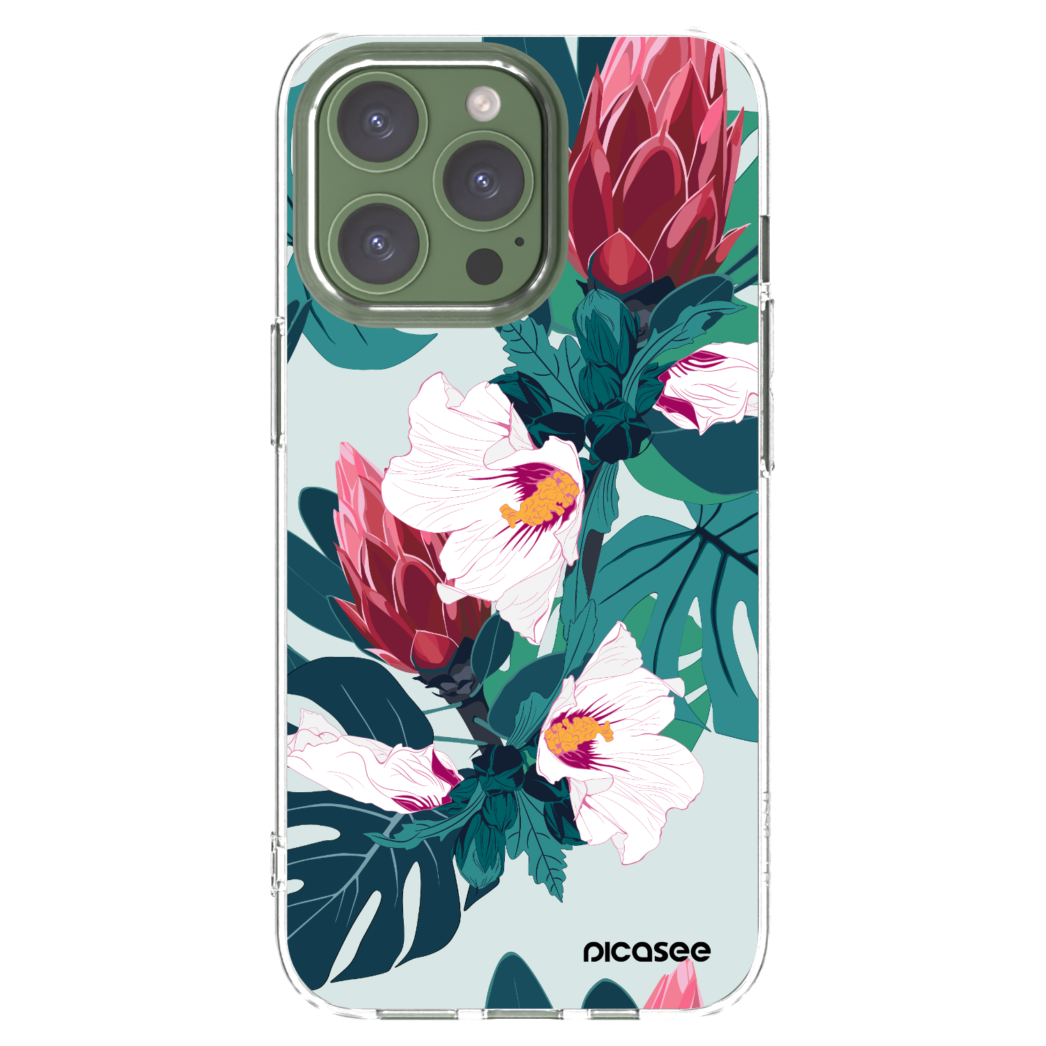 Picasee silikónový prehľadný obal pre Apple iPhone 13 Pro - Rhododendron