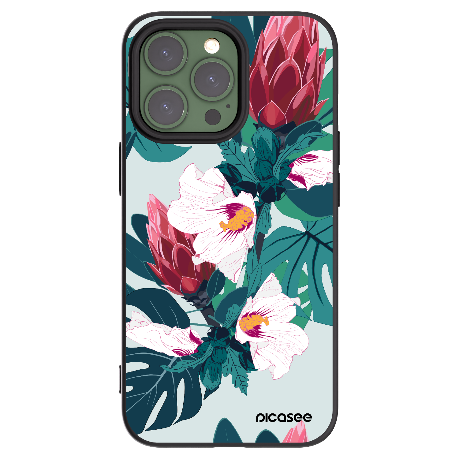 Picasee silikónový čierny obal pre Apple iPhone 13 Pro - Rhododendron