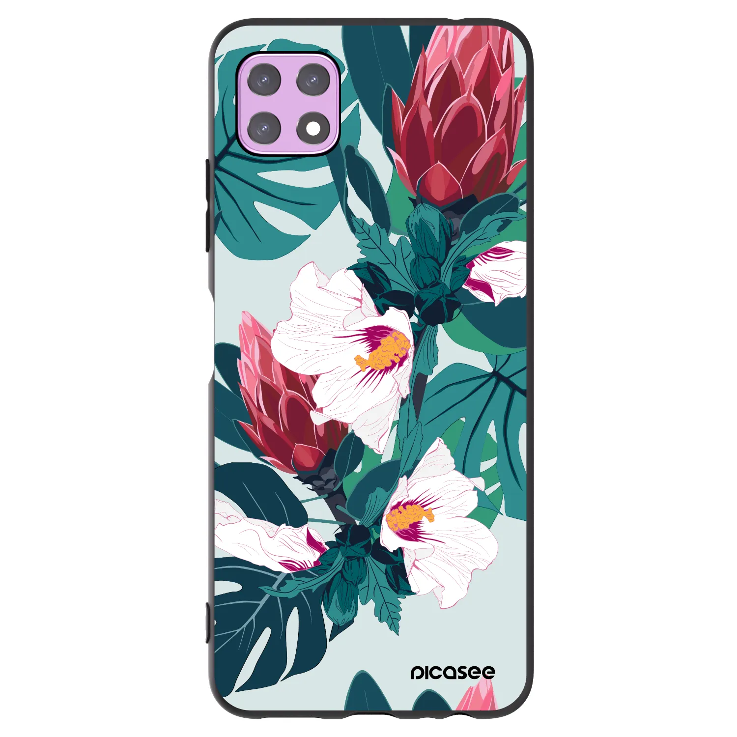 Picasee silikónový čierny obal pre Samsung Galaxy A22 A226B 5G - Rhododendron