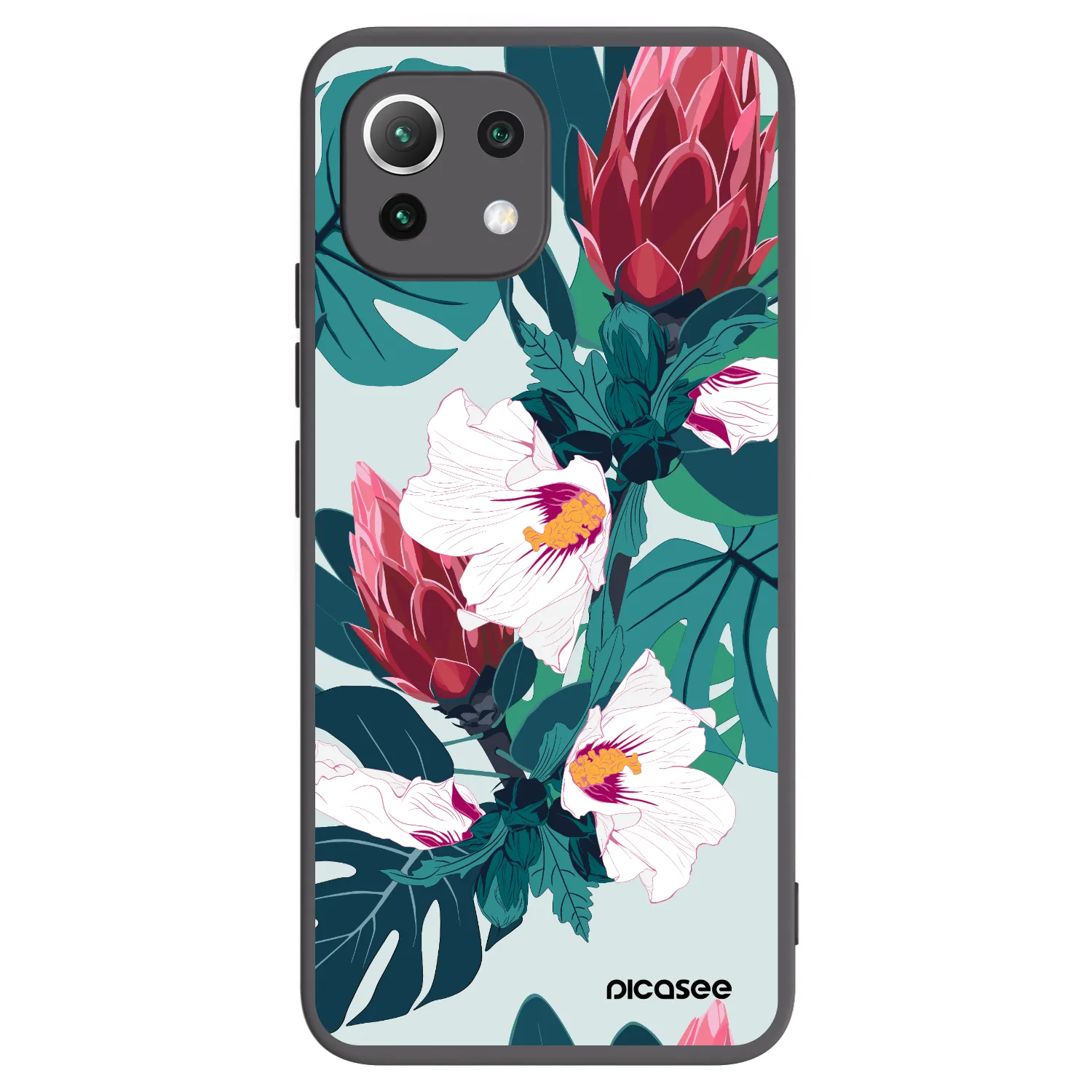 Picasee silikónový čierny obal pre Xiaomi 11 Lite 5G NE - Rhododendron