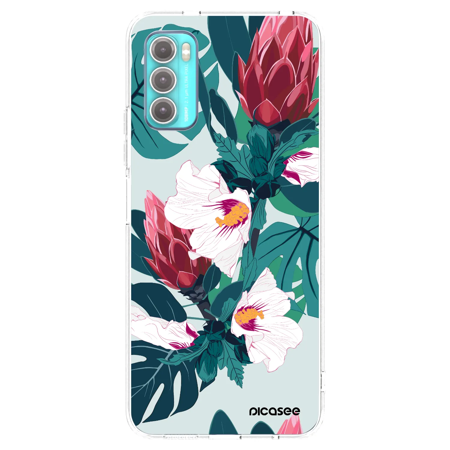 Picasee silikónový prehľadný obal pre Motorola Moto G60 - Rhododendron