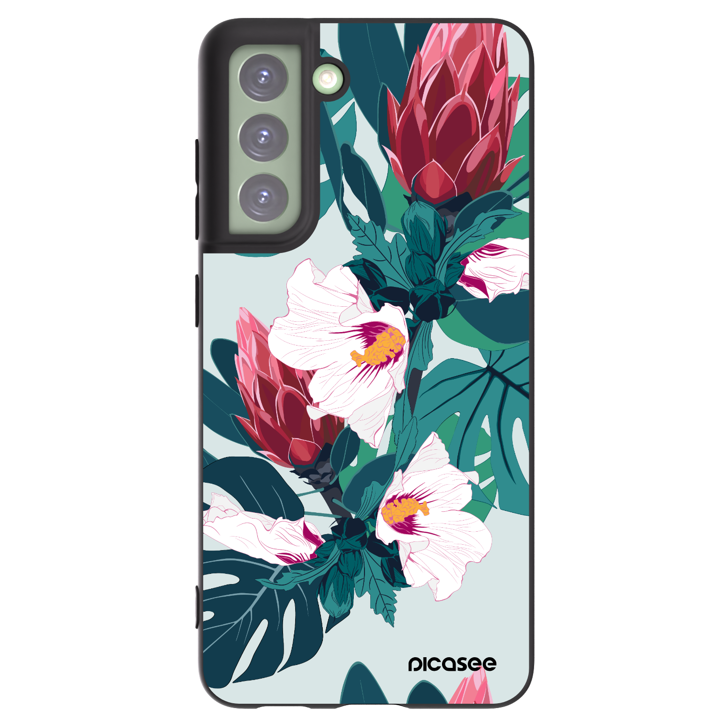Picasee silikónový čierny obal pre Samsung Galaxy S21 FE 5G - Rhododendron